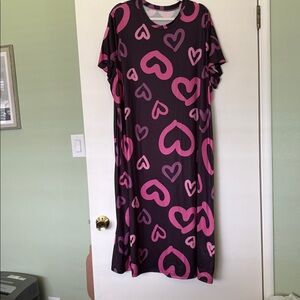 Pink Heart Pattern Nightgown